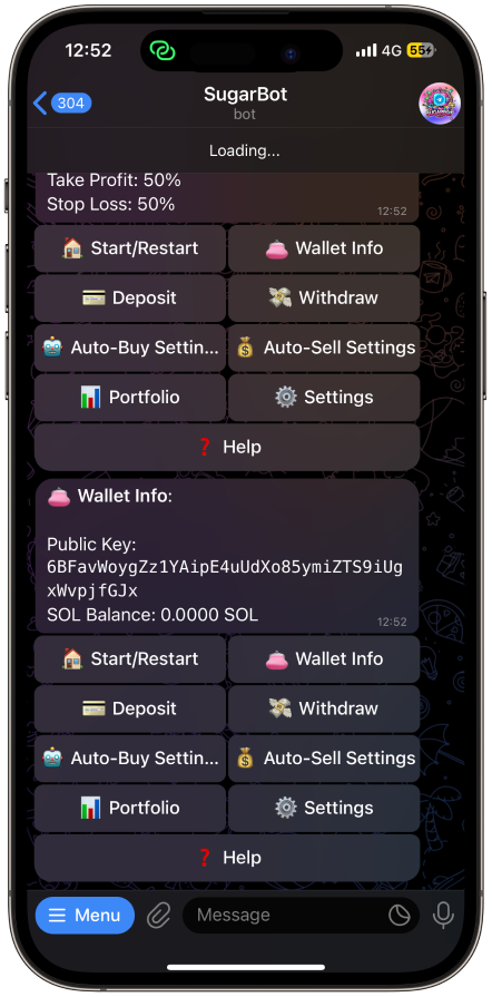 SugarBot Screen 3